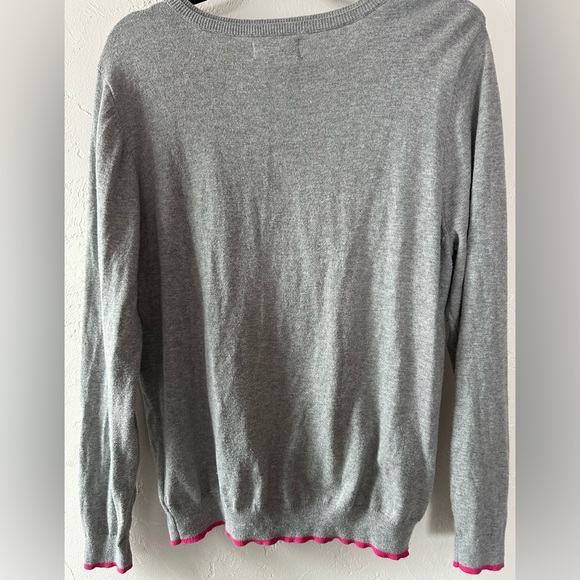 Elle women’s sweater - grey with rose embellishment - XL - GUC - Picture 3 of 6